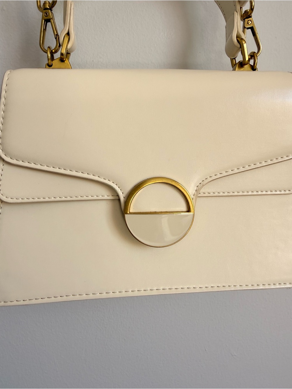 Rachel Zoe Ivory Structured Top Handle Crossbody Bag